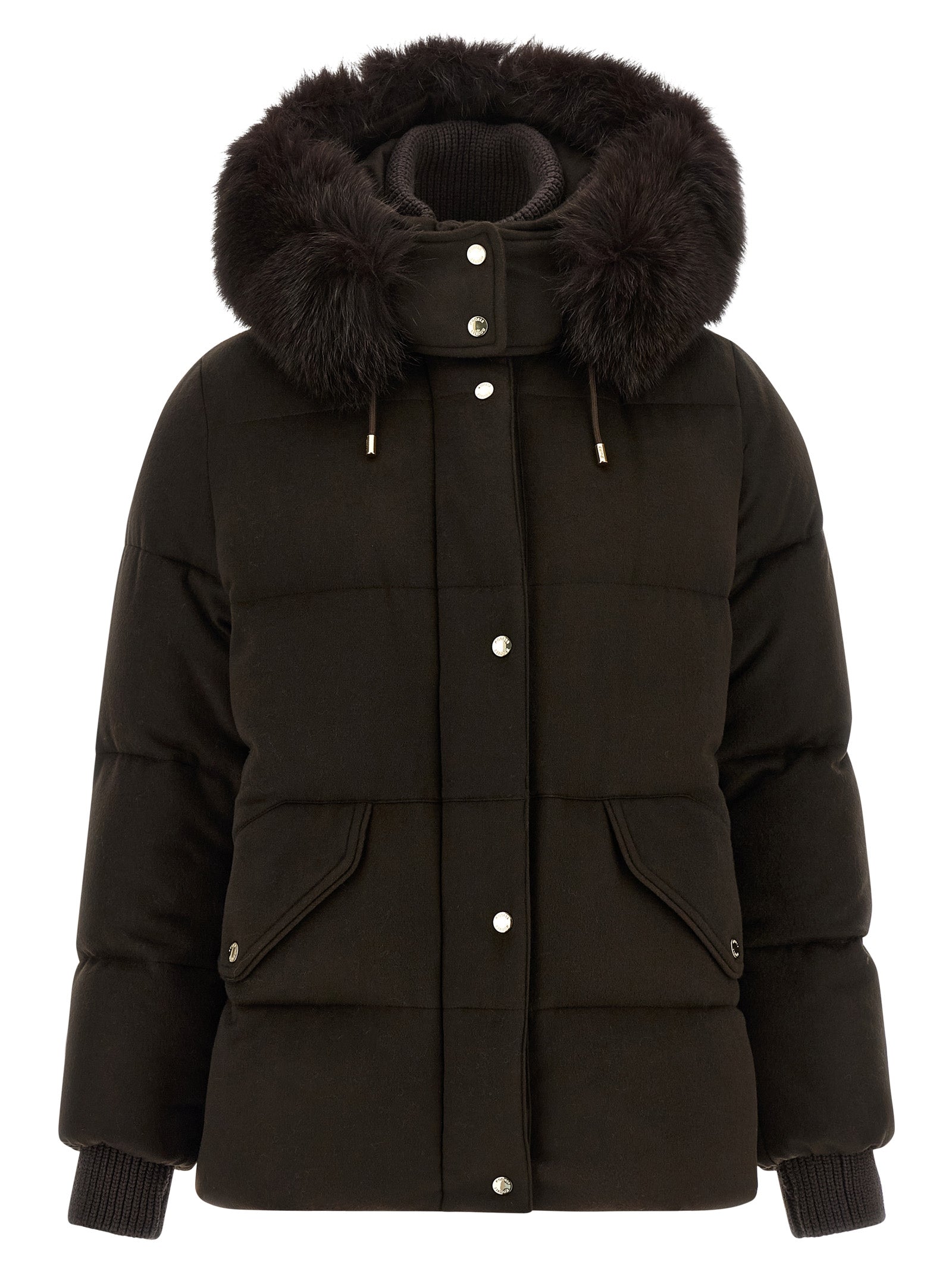 Brown Wool Full-Length Jacket