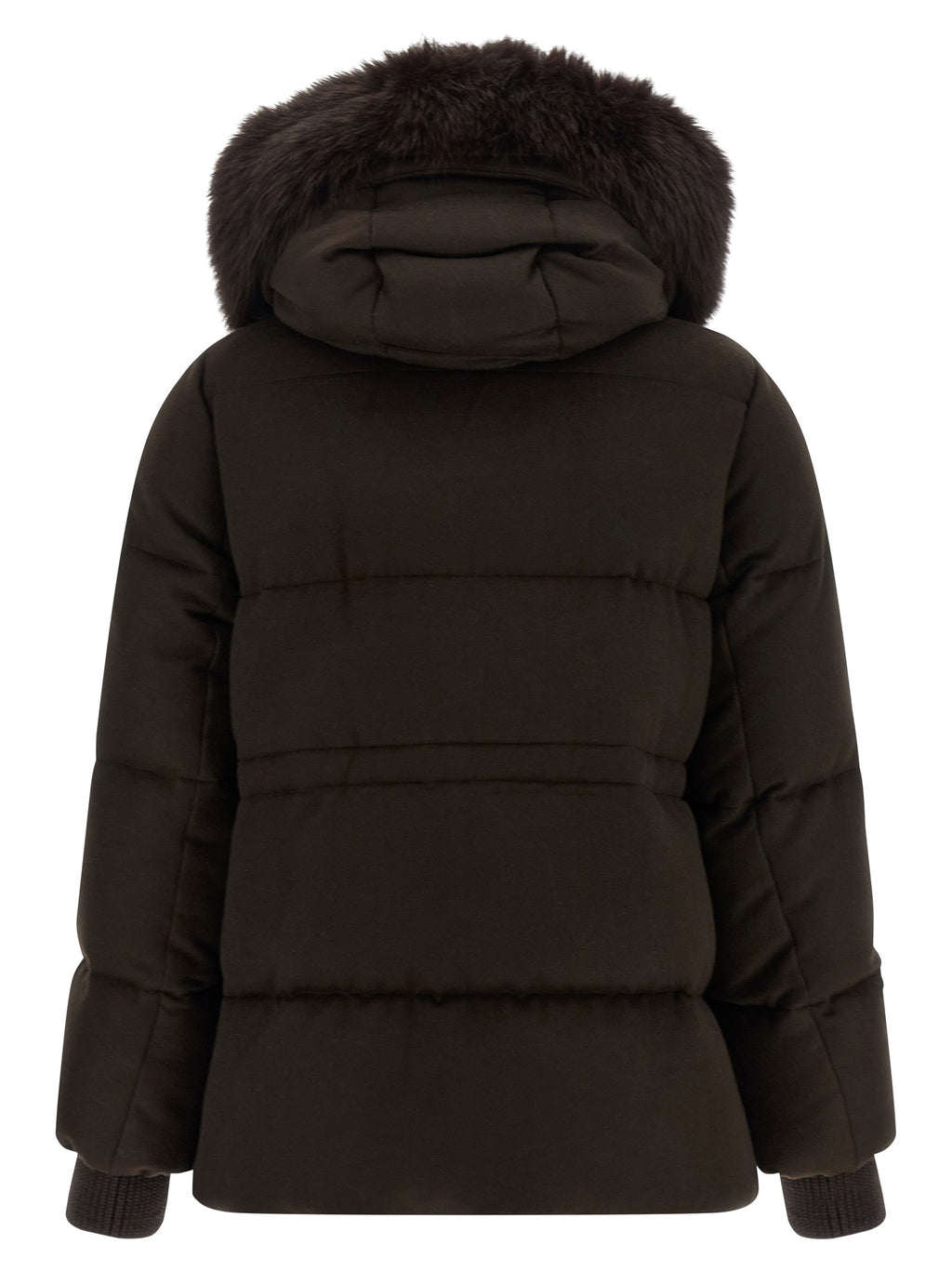 Brown Wool Full-Length Jacket