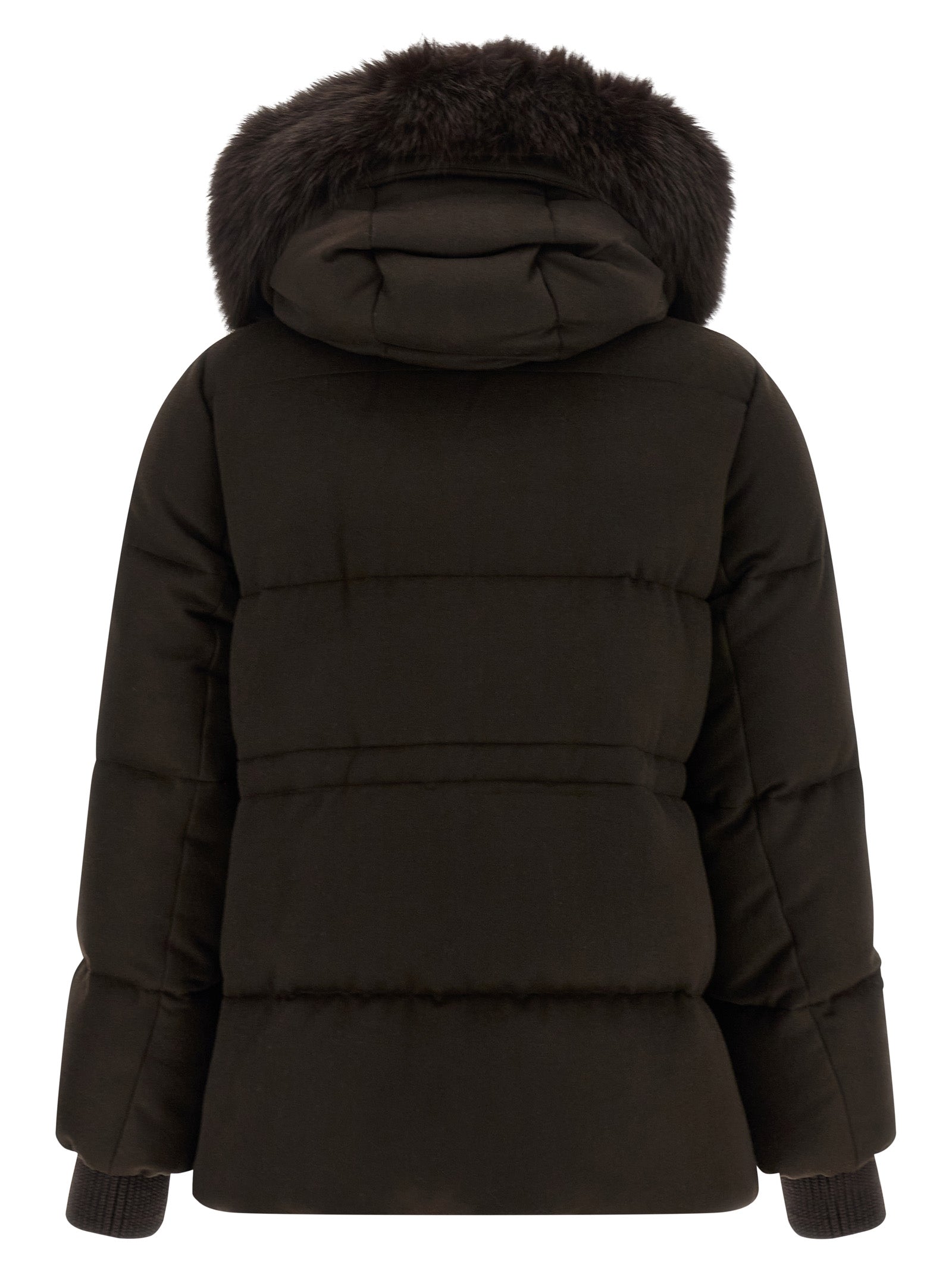 Brown Wool Full-Length Jacket