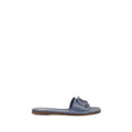 Blue Calf Leather Bos Taurus Flat Sandals