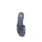 Blue Calf Leather Bos Taurus Flat Sandals