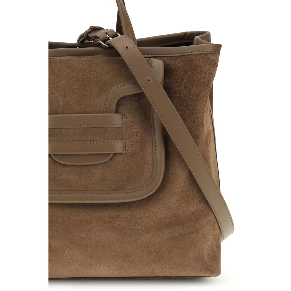 Brown Suede Leather Shoulder Bag