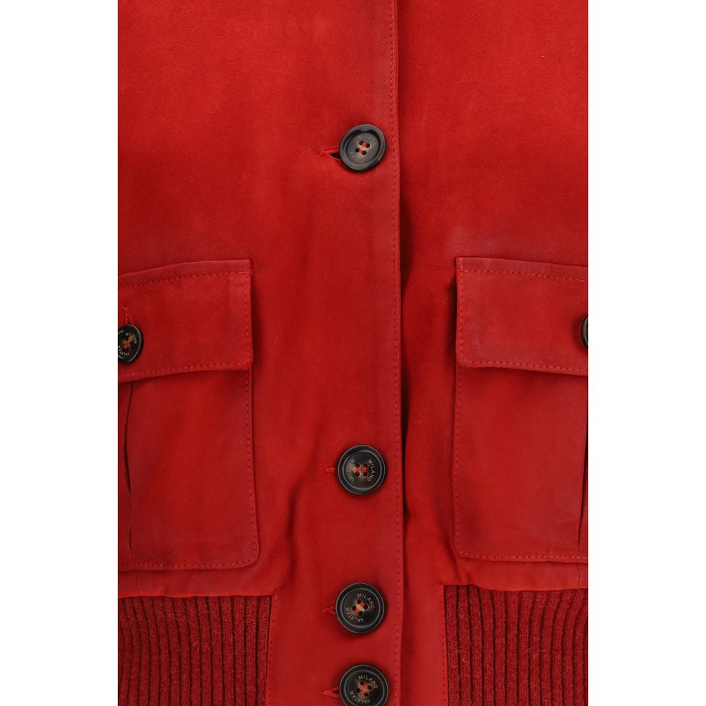 Red Goatskin Full-Length Jacket