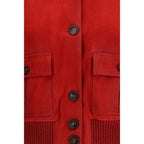 Red Goatskin Full-Length Jacket