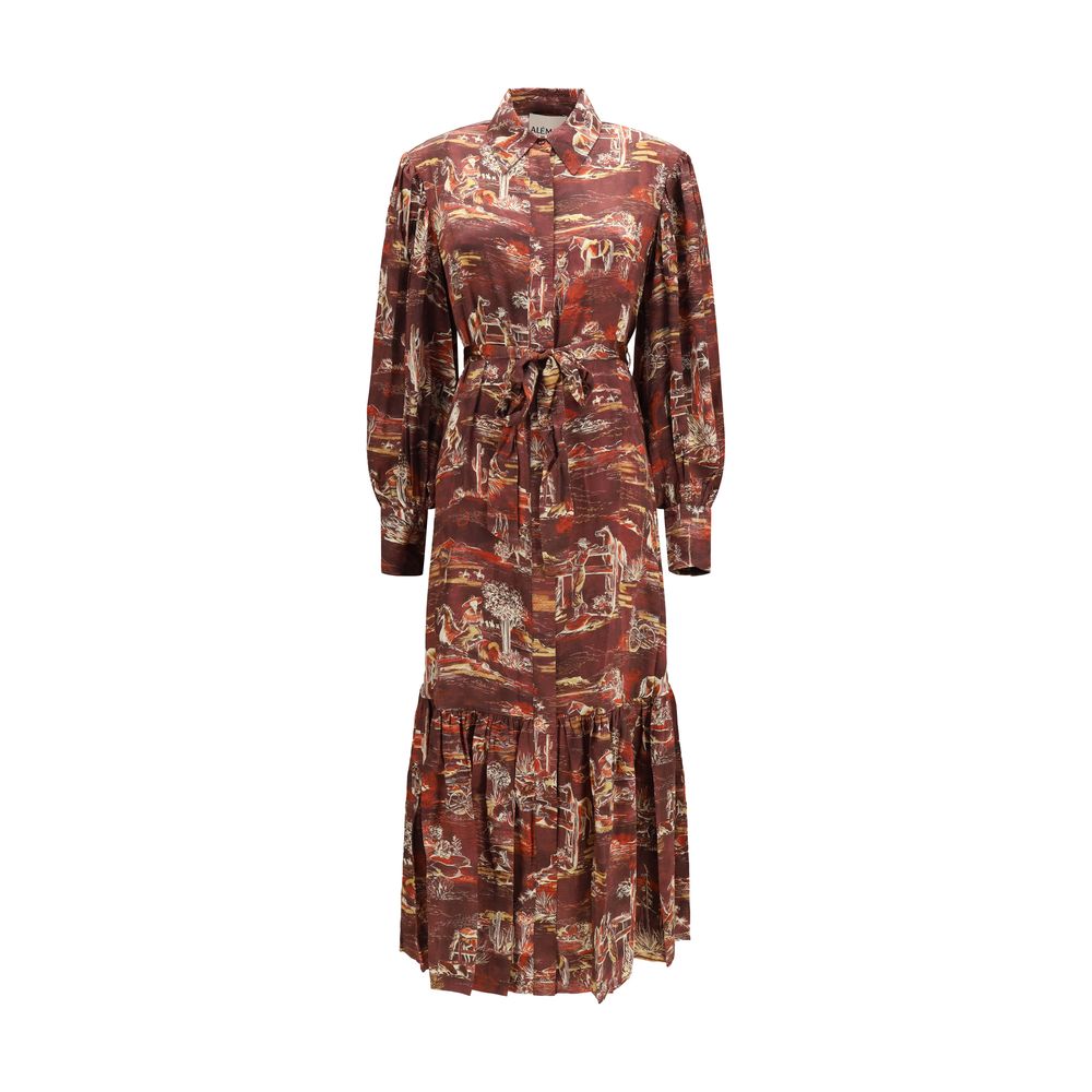 Brown Silk Casual Dress
