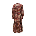 Brown Silk Casual Dress