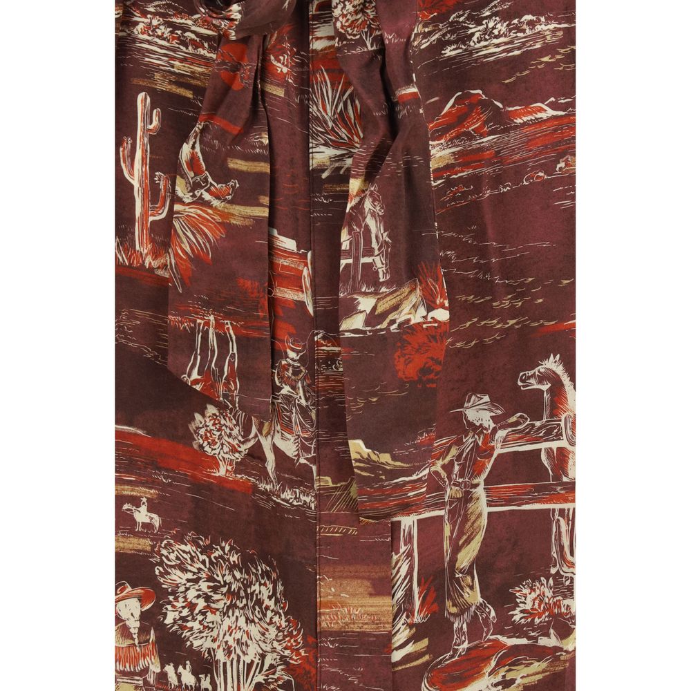 Brown Silk Casual Dress