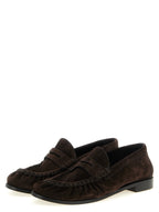 Brown Calfskin Slip-On Loafers