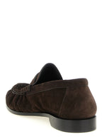 Brown Calfskin Slip-On Loafers