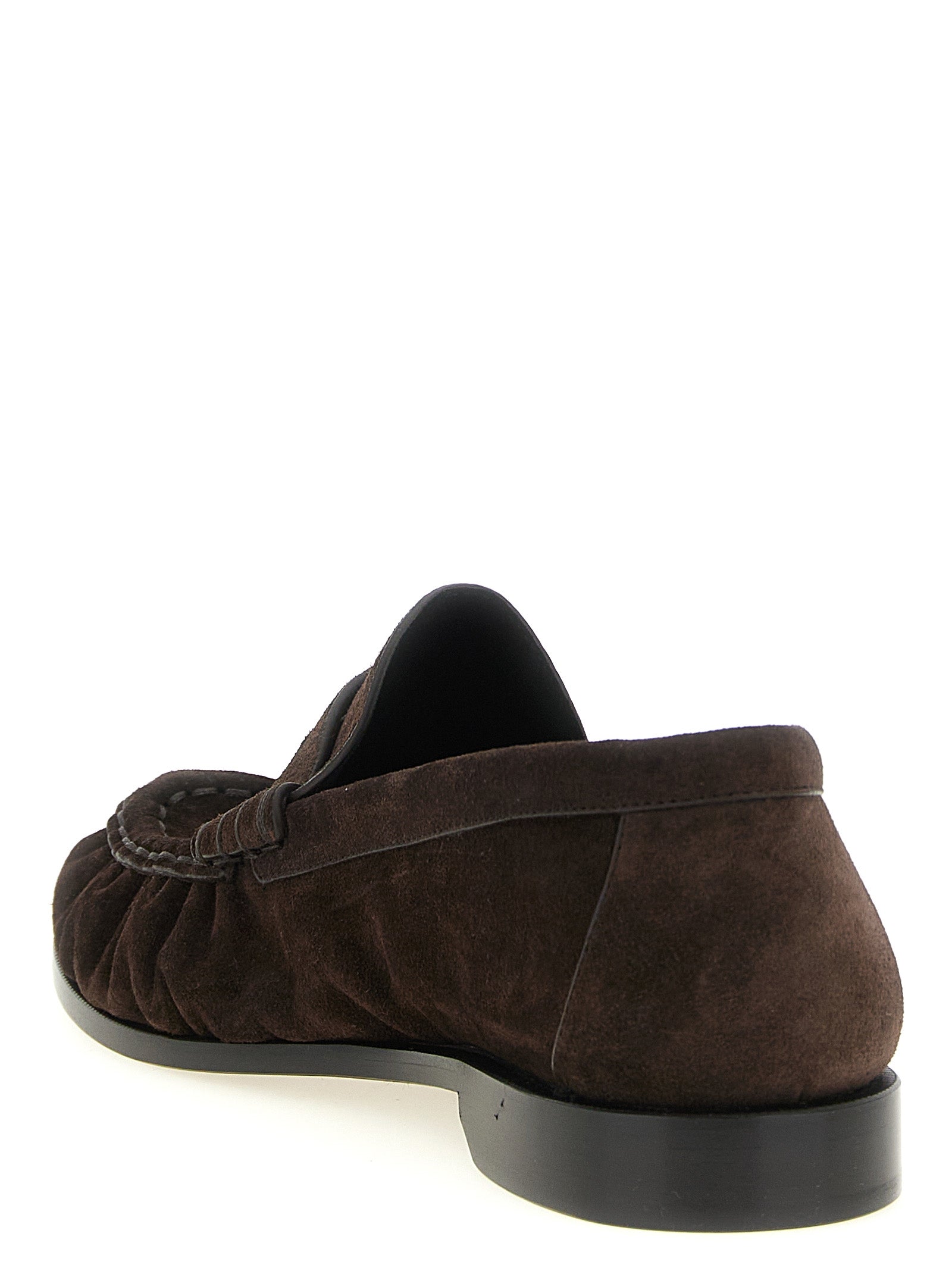 Brown Calfskin Slip-On Loafers