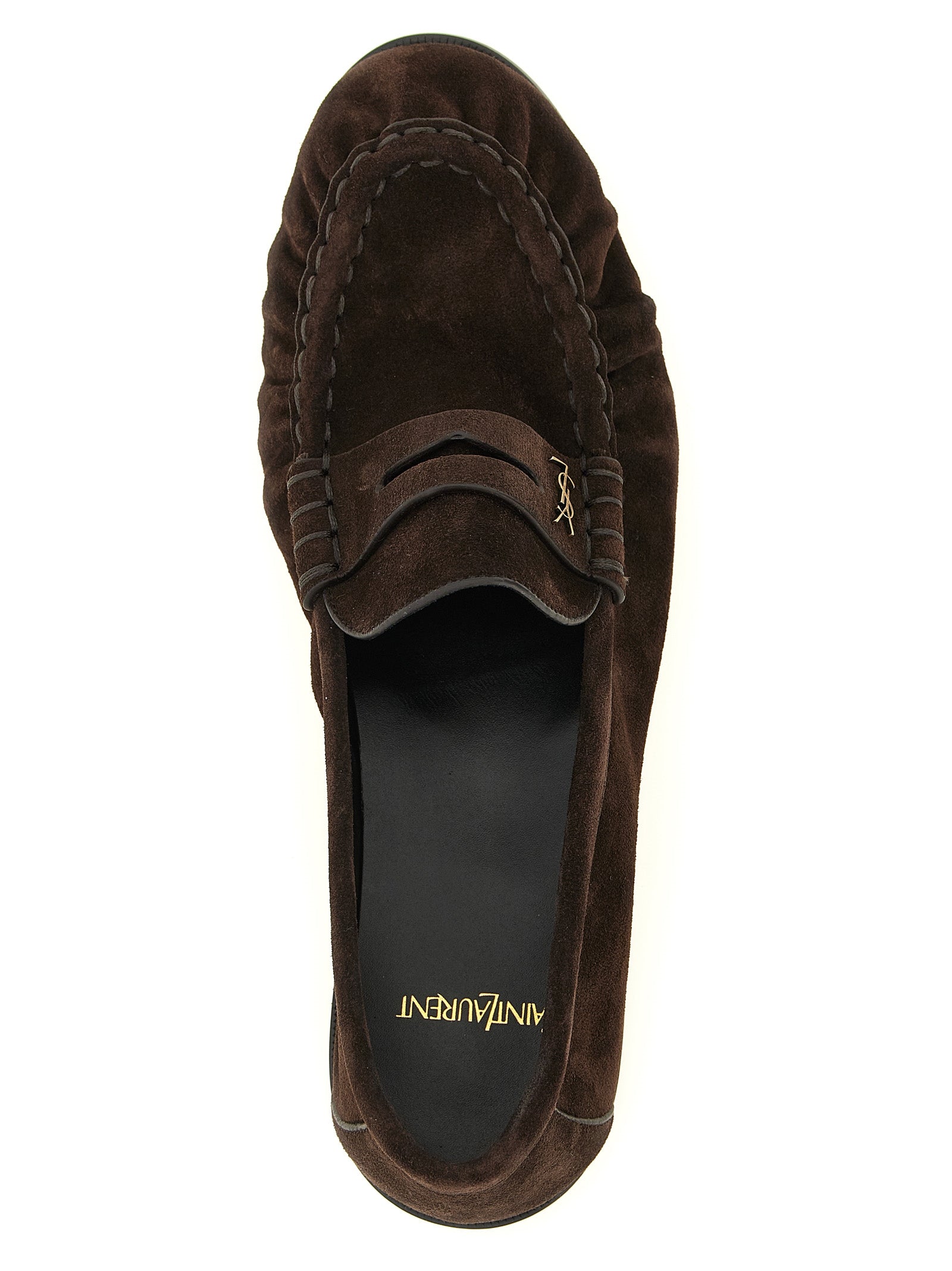Brown Calfskin Slip-On Loafers