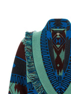 Blue Virgin Wool Cardigan