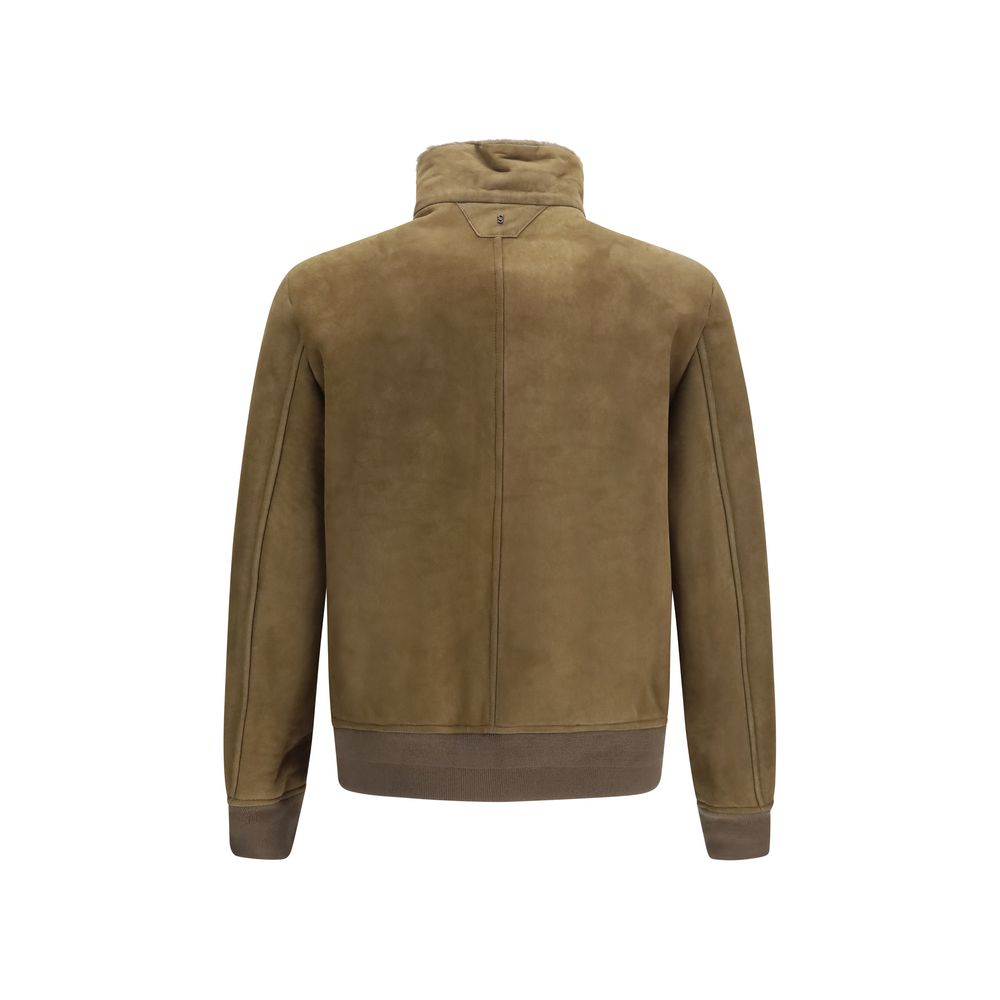 Brown Lamb Ovis Aries Full-Length Jacket