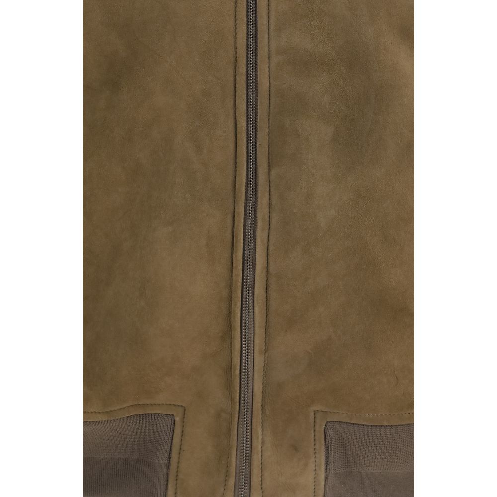 Brown Lamb Ovis Aries Full-Length Jacket