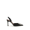 Black Satin High Heel Pumps
