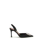Black Satin High Heel Pumps