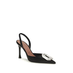 Black Satin High Heel Pumps