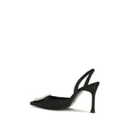 Black Satin High Heel Pumps