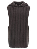 Gray Cashmere Sleeveles Sweater