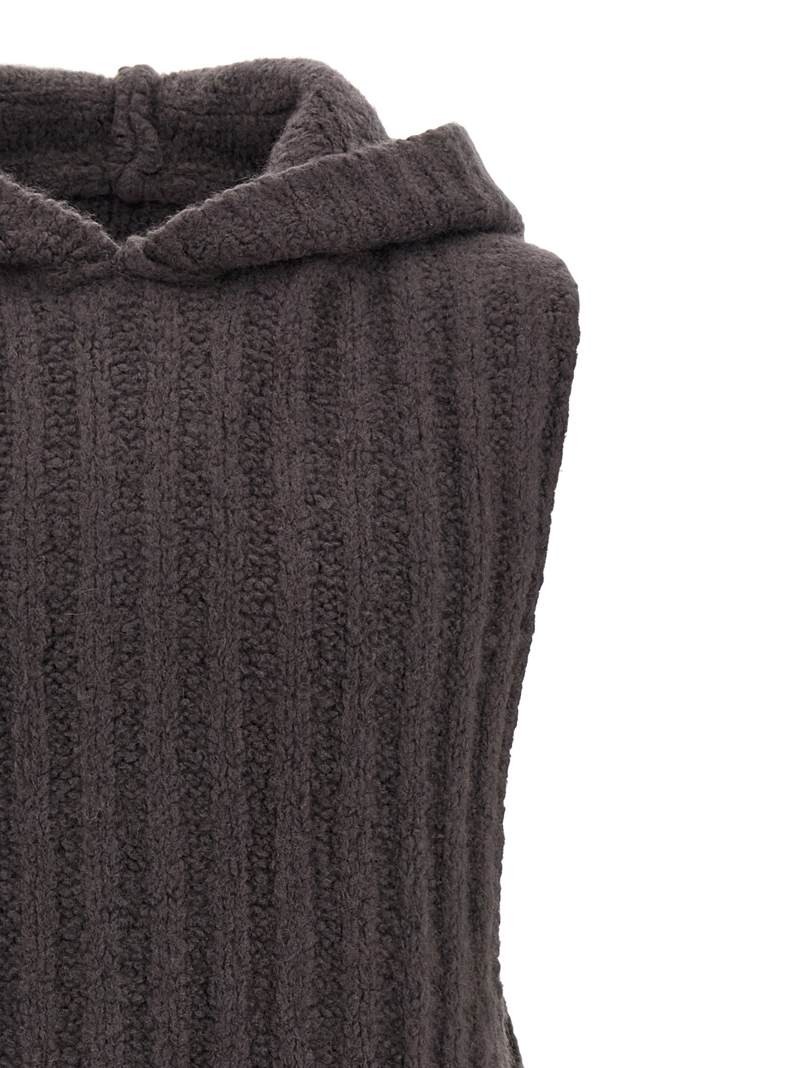 Gray Cashmere Sleeveles Sweater