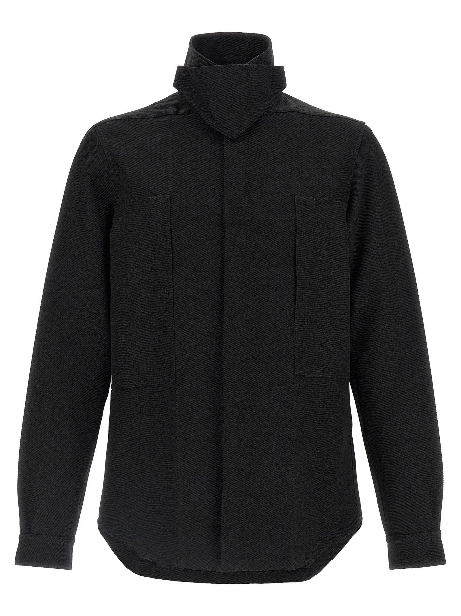 Black Cotton Full-Length Jacket