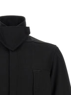 Black Cotton Full-Length Jacket