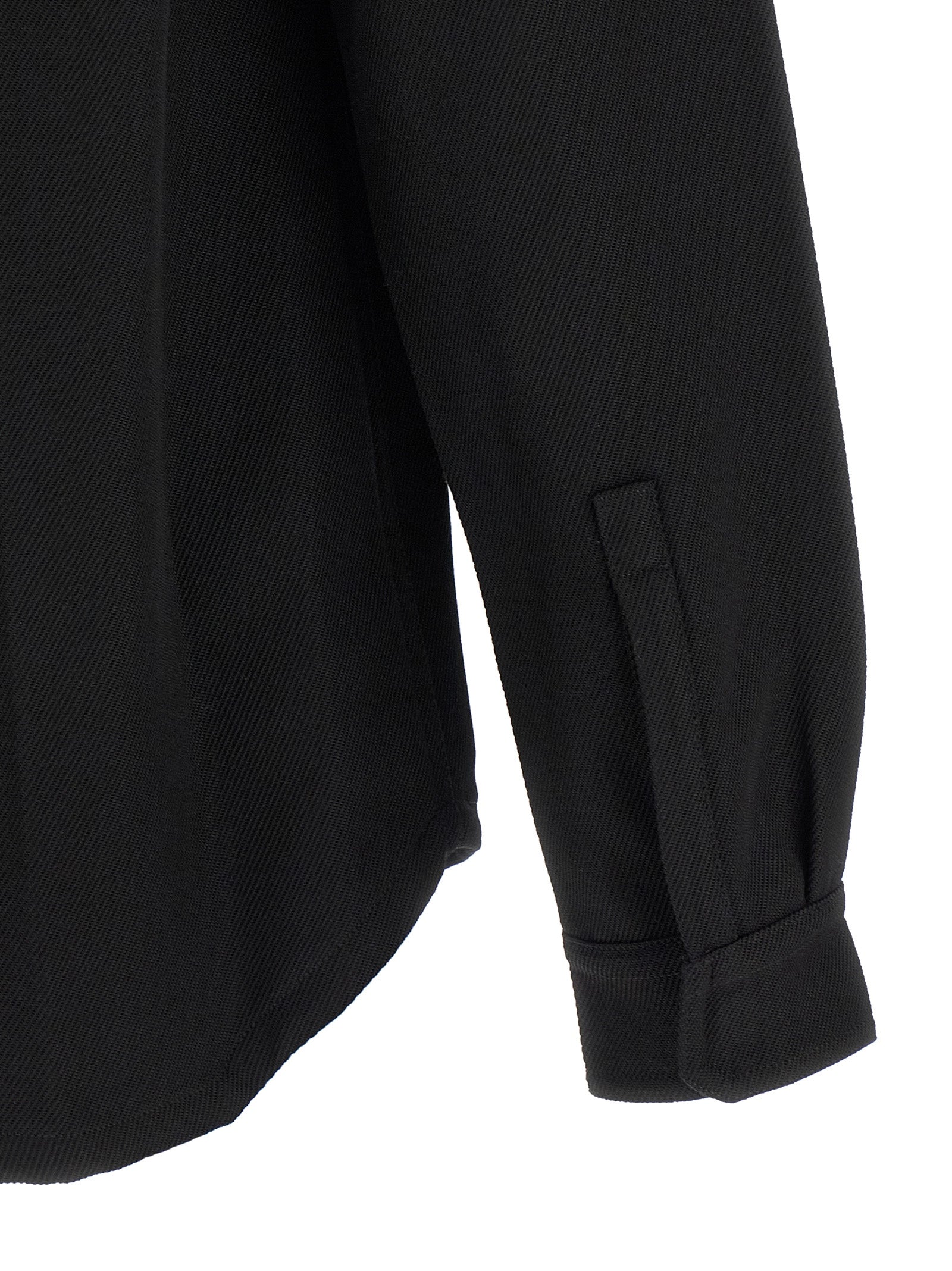 Black Cotton Full-Length Jacket