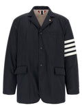 Blue Polyester Biker Jacket