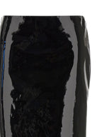 Black Lamb Leather Midi Skirt