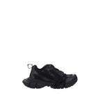 Black Polyurethane Chunky Sneakers