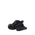 Black Polyurethane Chunky Sneakers