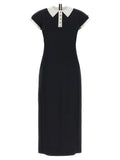 Blue Virgin Wool Midi Dress