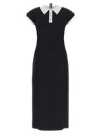 Blue Virgin Wool Midi Dress