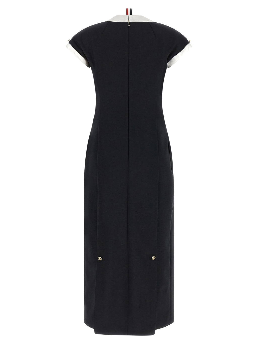 Blue Virgin Wool Midi Dress