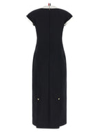 Blue Virgin Wool Midi Dress