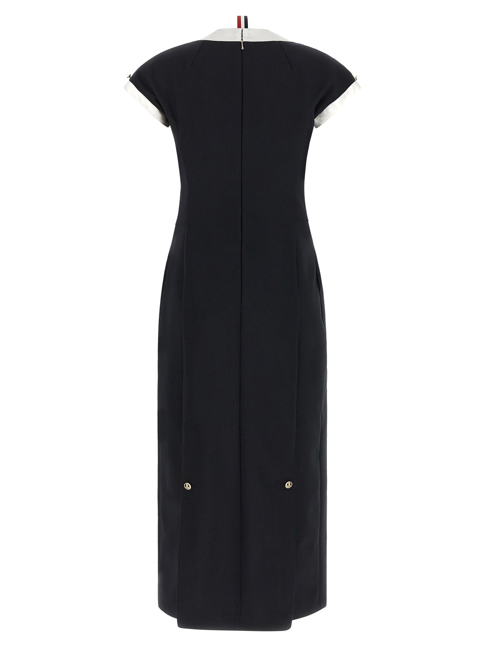 Blue Virgin Wool Midi Dress