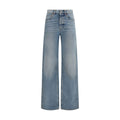 Blue Cotton High-Waisted Jean