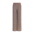 Brown Viscose Casual Pants