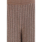 Brown Viscose Casual Pants