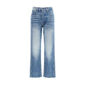 Blue Cotton Bootcut Jeans