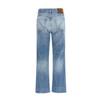 Blue Cotton Bootcut Jeans