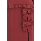 Bordeaux Silk Casual Dress