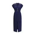 Blue Silk Casual Dress