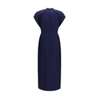 Blue Silk Casual Dress