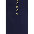 Blue Silk Casual Dress