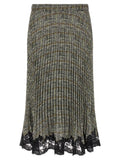 Multicolor Polyester Midi Skirt