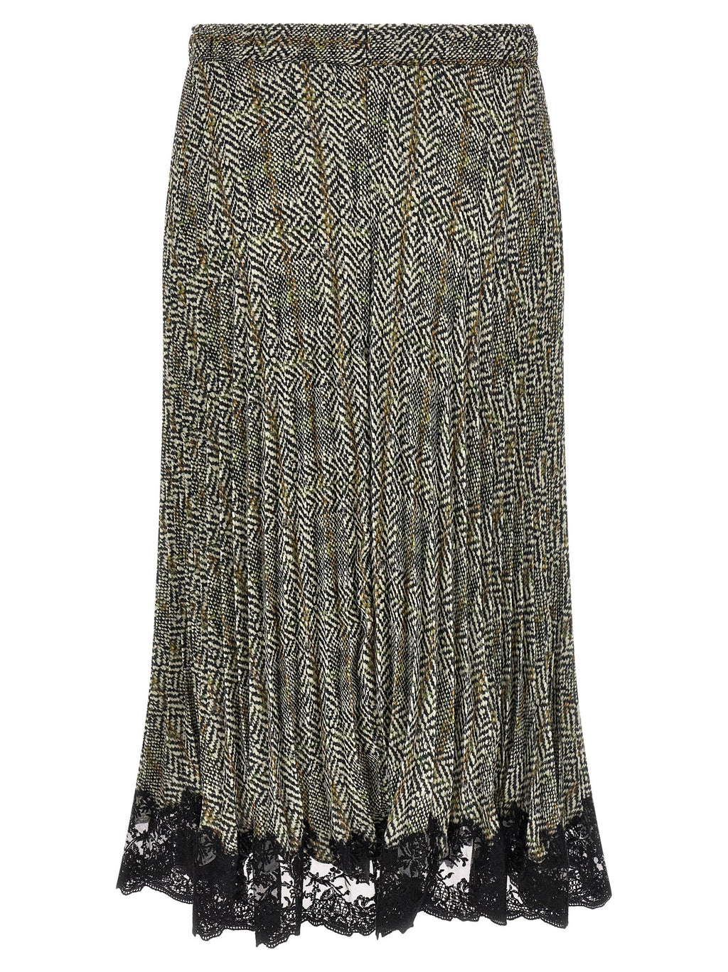 Multicolor Polyester Midi Skirt