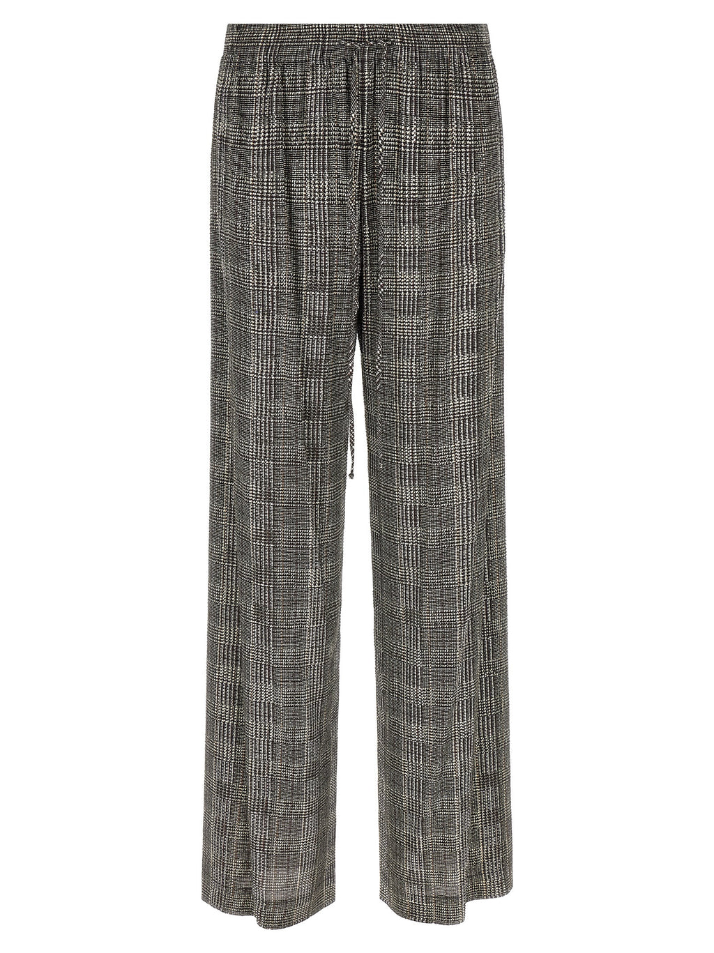 Gray Viscose Casual Pants