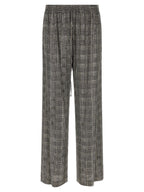 Gray Viscose Casual Pants