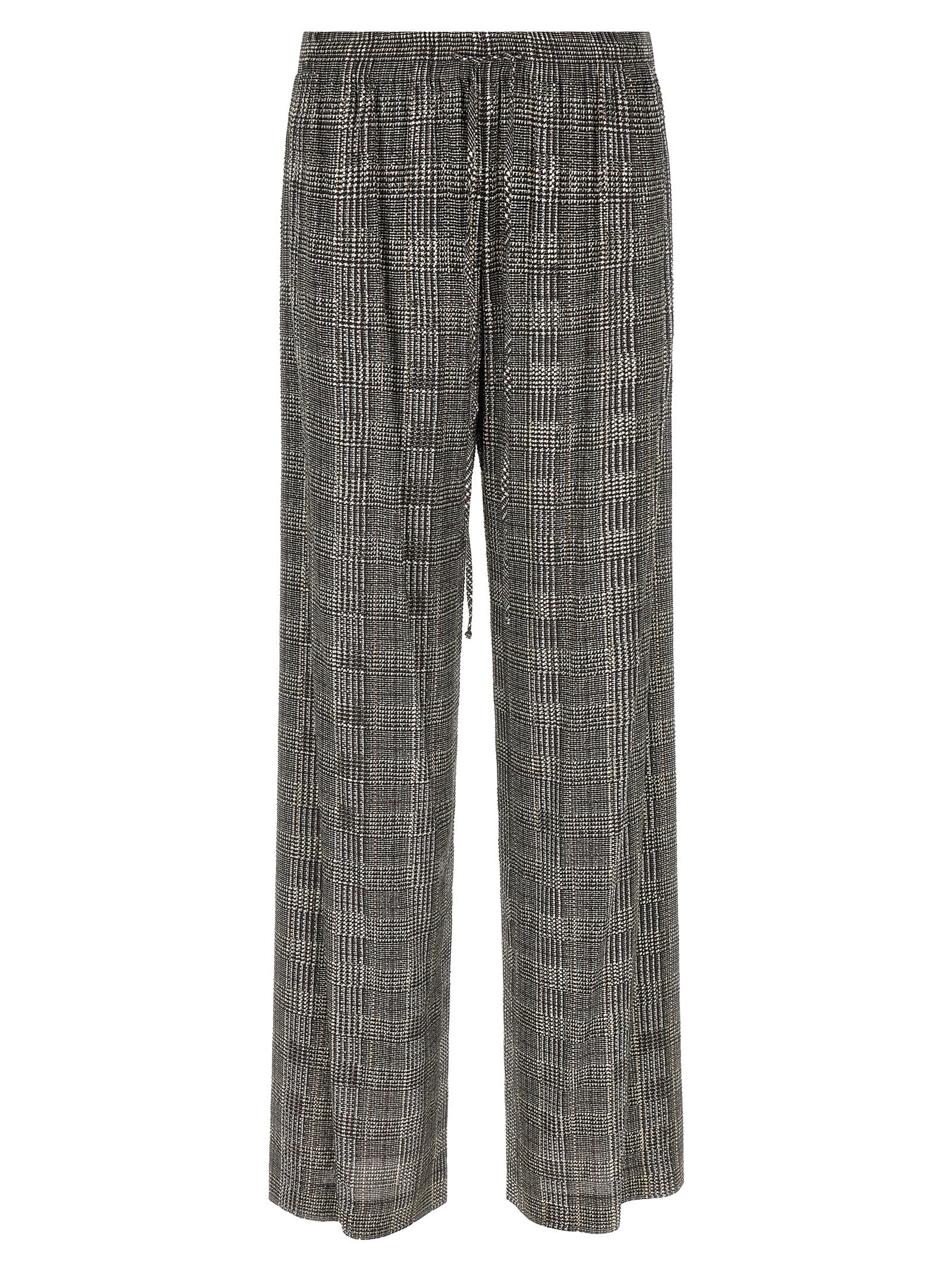 Gray Viscose Casual Pants